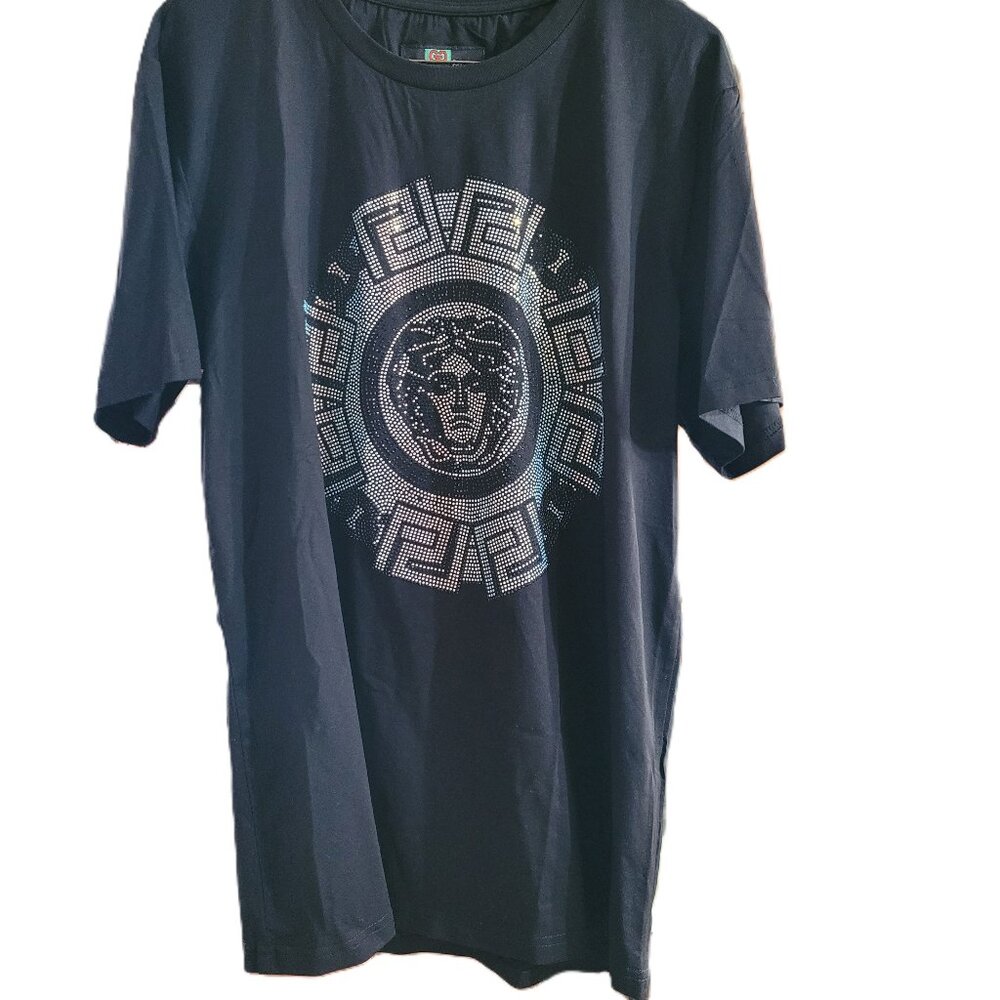 H414-NWT AB Crystal Medusa Head T-shirt SZ L